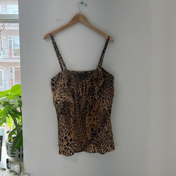 Forever 21 Animal Print Ruffle Tank Blouse Size 2X - Picture 2 of 6